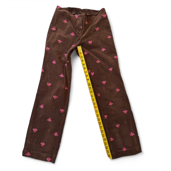Vintage Lilly Pulitzer Embroidered Pink Bee Brown Corduroy Pants Cottagecore Y2K - Picture 6 of 8